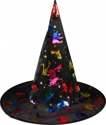 czarodziejski kapelusz z holograficznymi wzorami