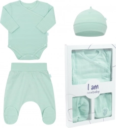 3-delige newbornset NEW BABY I AM, mint, maat 56 (0–3 m)