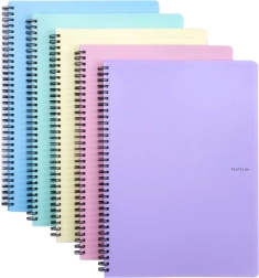 A5 Ring Notebook with Double Spiral PASTELINI, pastel colors