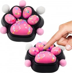 Antistress squishy kattepote sort‑rosa