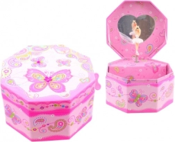 Zenélő ékszerdoboz pillangókkal és balerinával