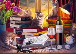 puzzle 2000 – mačja večer trefl