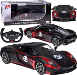 Rastar RC Car PORSCHE 918 Spyder Weissach 1:14 with lights – black