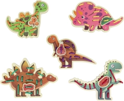 Gioco infilastorie in legno dinosauri