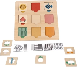 Wooden educational puzzle with patterns 28 × 28 cm