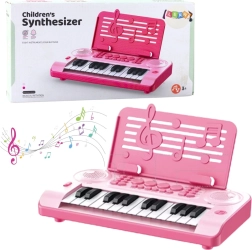 Petit piano électronique éducatif pour enfants, 24 touches, rose