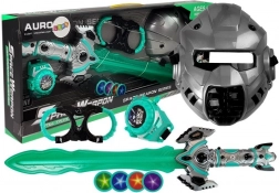 Kozmički set igračaka sa svjetlosnim mačem, maskom i izbacivačem diskova