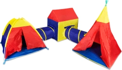 kids 5-in-1 play set of tents with tunnels IPLAY