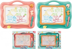 Children's magnetic drawing board with pen and stamps