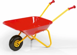 Rood metalen kinderkruiwagen