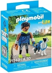 Playmobil My Life runner with border collie