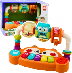 Interactive Educational Piano with Rattles Owl Orange