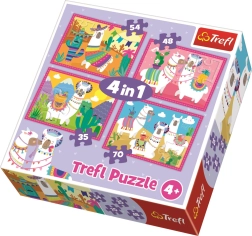 Puzzle Cheerful Llamas 4-in-1 TREFL (35, 48, 54 and 70 pieces)