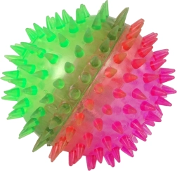 Pallina trasparente con punte 8,5 cm con luce bicolore