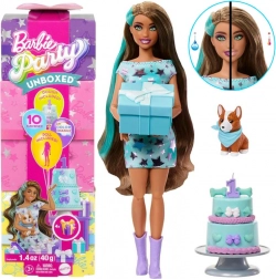 Barbie Party Unboxed verjaardagspop met corgi-hondje