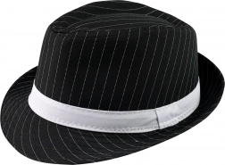 Cappello fedora nero a righe per adulti