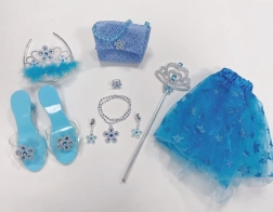 Set da principessa blu – gonnellina, scarpette e borsetta