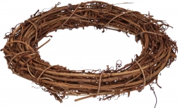 Decorative rattan wreath, 20 cm diameter