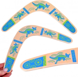 Wooden boomerang for fun throwing and catching