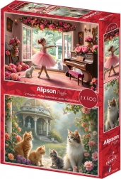 Alipson puzzle Piccola ballerina e giardino romantico 2×500 pezzi