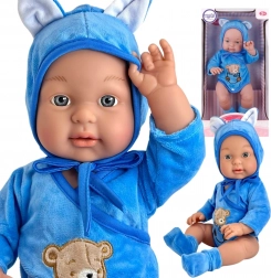 Woopie realistic baby doll in teddy outfit 46 cm