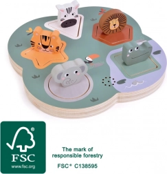 Drvene 3D zvučne puzzle SAFARI za djecu