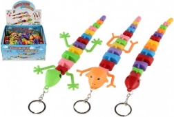Portachiavi luminoso lucertola/camaleonte/serpente 28 cm in plastica