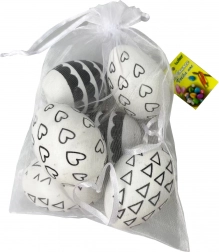 Dekorativna plastična jaja crno-bijela 4x6 cm