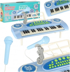 Strumento a tastiera interattivo per bambini con microfono – blu