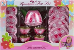 Tin tea set with flowers for children