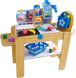 KidKraft Wooden Self-Checkout Register with Moving Conveyor Belt