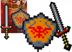 Pjenasti viteški set s piksel mačem i štitom