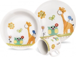 Dětská porcelánová snídaňová sada Žirafa, 3 díly