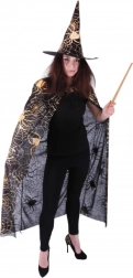czarodziejski płaszcz i kapelusz z pajęczyną dla dorosłych