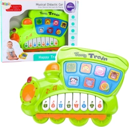 Pianolino educativo elettrico per bambini a forma di locomotiva – verde