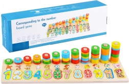Wooden Colorful Puzzle with Numbers and Animals