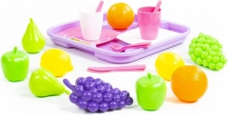 Fruit set with tableware and tray for a kids’ play kitchen