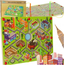 Lesena magnetna igra Labirint Veliko mesto za dva igralca