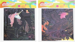 Scratch Art Pictures 18 × 14.5 cm – Set of 4 Sheets