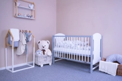 New Baby Elsa Baby Cot white–grey