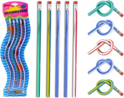 Flexible pencils with eraser soft 5 pieces 30cm