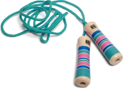 Children's jump rope with wooden handles – turquoise, 2 m