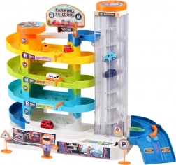 Parking Garage for Toy Cars with Electric Lift, 6 Cars and Stickers