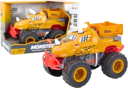 Off-road dinosaur toy car with friction drive orange