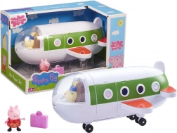 Peppa Pig: vliegtuig met piloot en accessoires