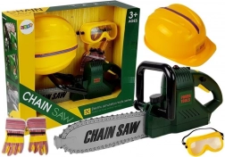 Children's Tool Set with Chainsaw, Helmet, Goggles, and Gloves