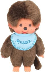 Monchhichi jongen met lichtblauw slabbetje 20 cm