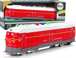 Speelgoedtrein 1:32 met wrijvingsaandrijving, licht en geluid – rood