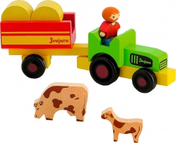 Jeujura wooden figures farmer with tractor