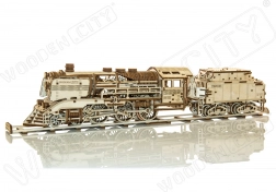 Wooden 3D Puzzle WOODEN CITY Express with Tender and Tracks, 580 pieces